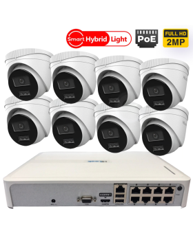 IP PoE 4MP ЦИФРОВ КОМПЛЕКТ ЗА ВИДЕОНАБЛЮДЕНИЕ С 8 PoE КАМЕРИ ПО ИЗБОР Smart Hybrid Light И PoE NVR